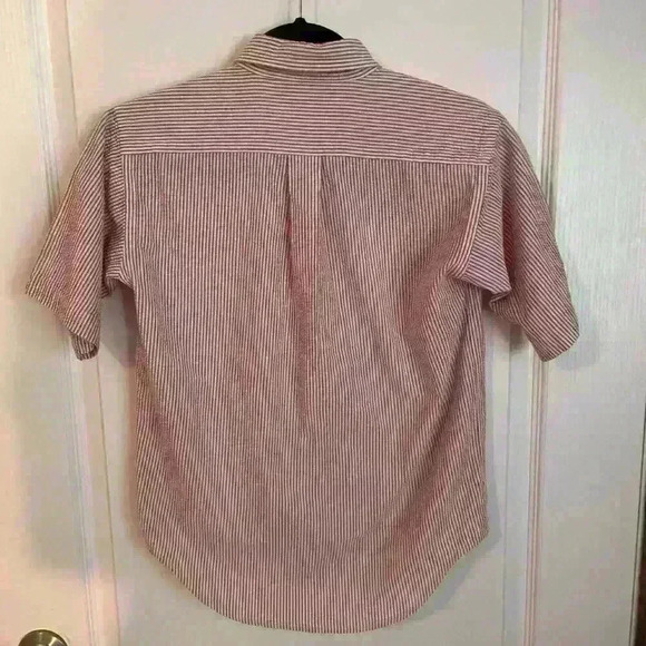 Red and White boys size medium Ralph Lauren seersucker shirt - Picture 4 of 4